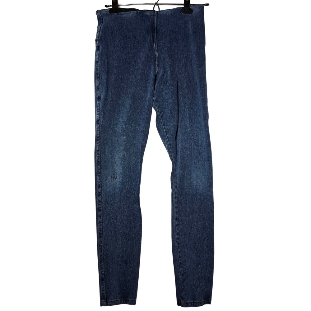 Lysse Pull On Denim Blue Jean Leggings Medium Stretch Jeggings Comfort Pants